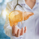 Doctor and liver illustration