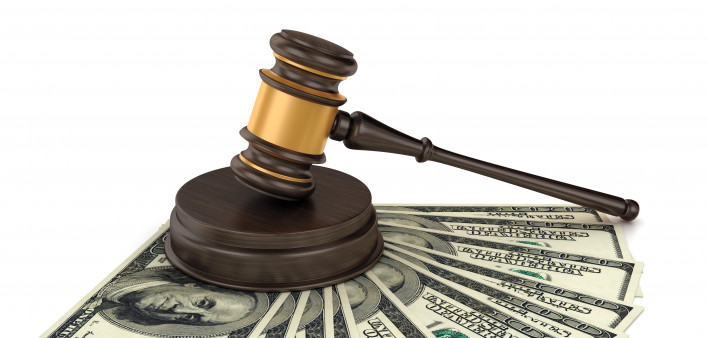 gavel and money