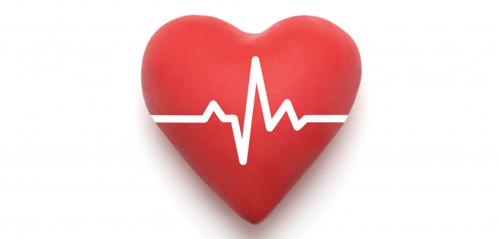 illustration of heart with beat wave