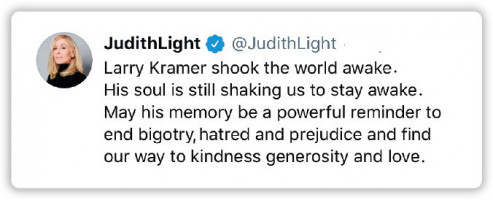 social media death Larry Kramer