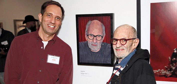 Artist George Towne (left) and his subject, Larry Kramer, in 2017