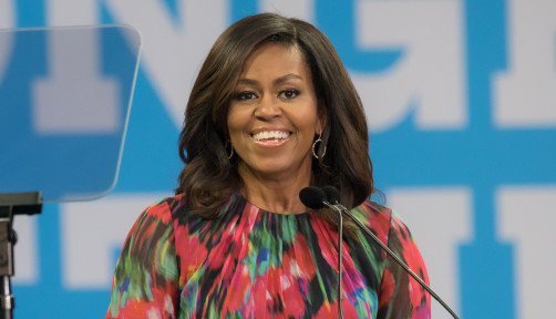 Michelle Obama, speaking to students at NC State University