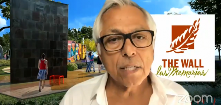 Richard Zaldivar, the executive director of The Wall Las Memorias Project, leads a Zoom discussion on meth and Latino MSM