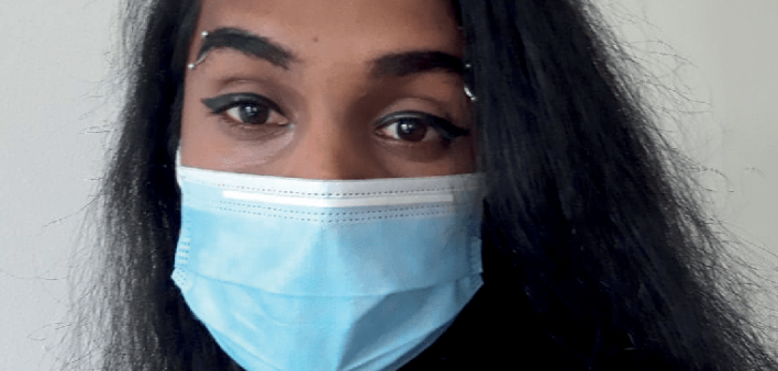 The cover of “Rights in a Pandemic” features Twinkle Paule, a transgender activist who migrated from Guyana to the United States of America two years ago.