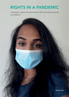 The cover of “Rights in a Pandemic” features Twinkle Paule, a transgender activist who migrated from Guyana to the United States of America two years ago.