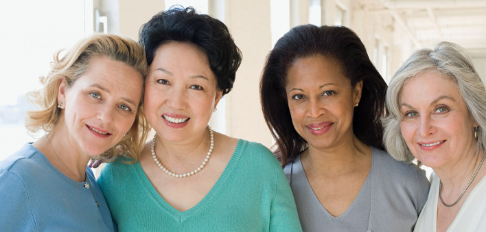 happy older women smiling