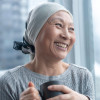 woman with cancer wearing head scarf