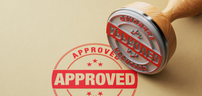 approved stamp red