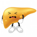 angry yellow liver illustration
