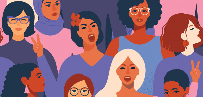 illustration of group of women