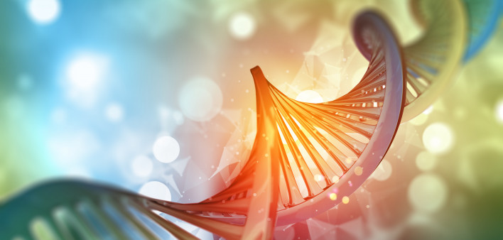 3D medical background with DNA strand
