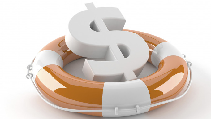 a US dollar symbol in a life preserver