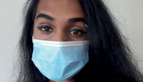 The cover of “Rights in a Pandemic” features Twinkle Paule, a transgender activist who migrated from Guyana to the United States of America two years ago.