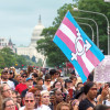 Crowds gather at the first National Trans Visibility March on DC.