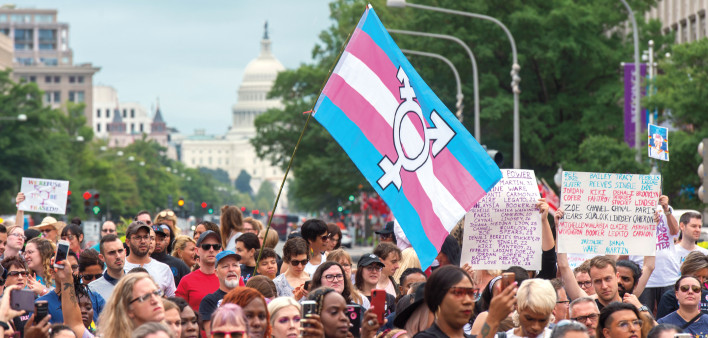 Crowds gather at the first National Trans Visibility March on DC.