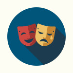 theater masks smile frown happy sad